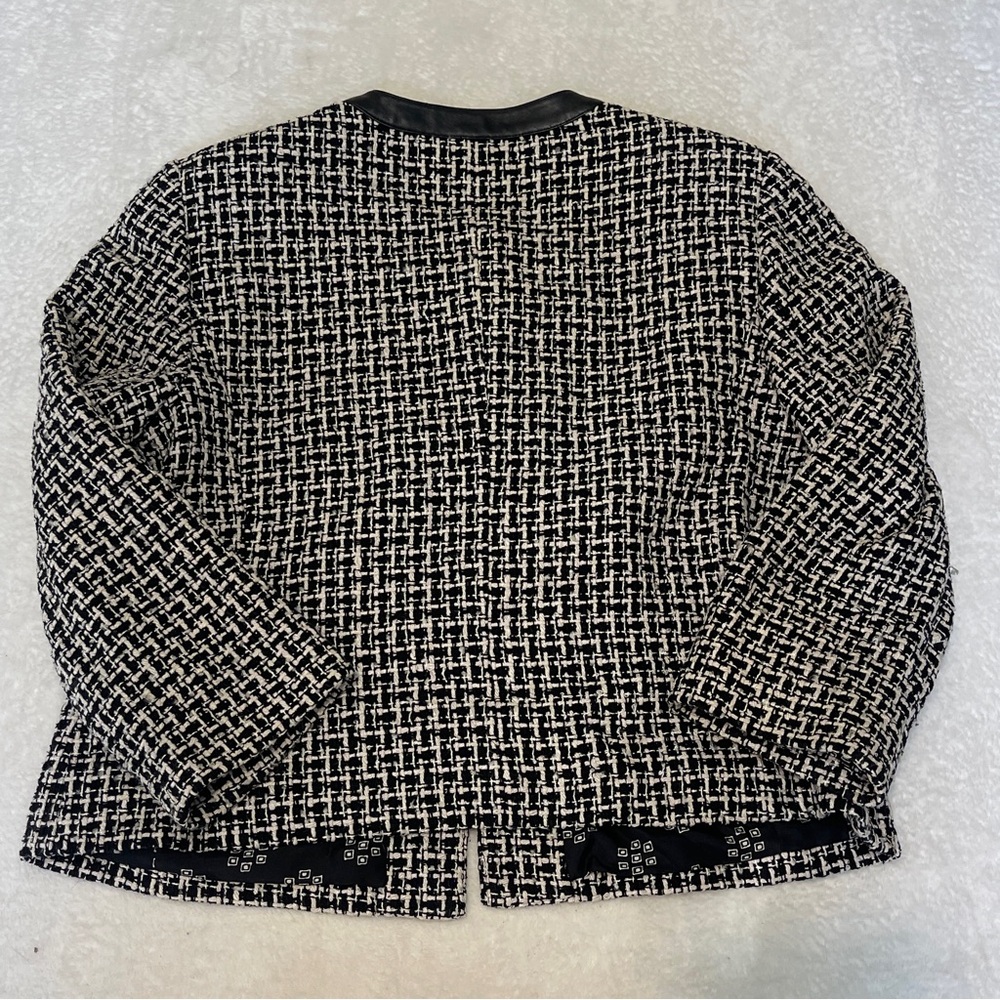 Pendleton Houndstooth Tweed Collarless Mod Preppy… - image 2